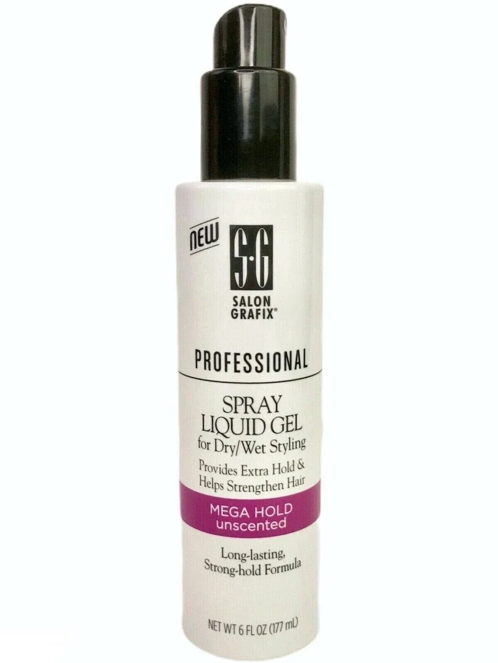 Salon Grafix Professional Spray Liquid Gel, Mega Hold, Unscented, 6 oz.